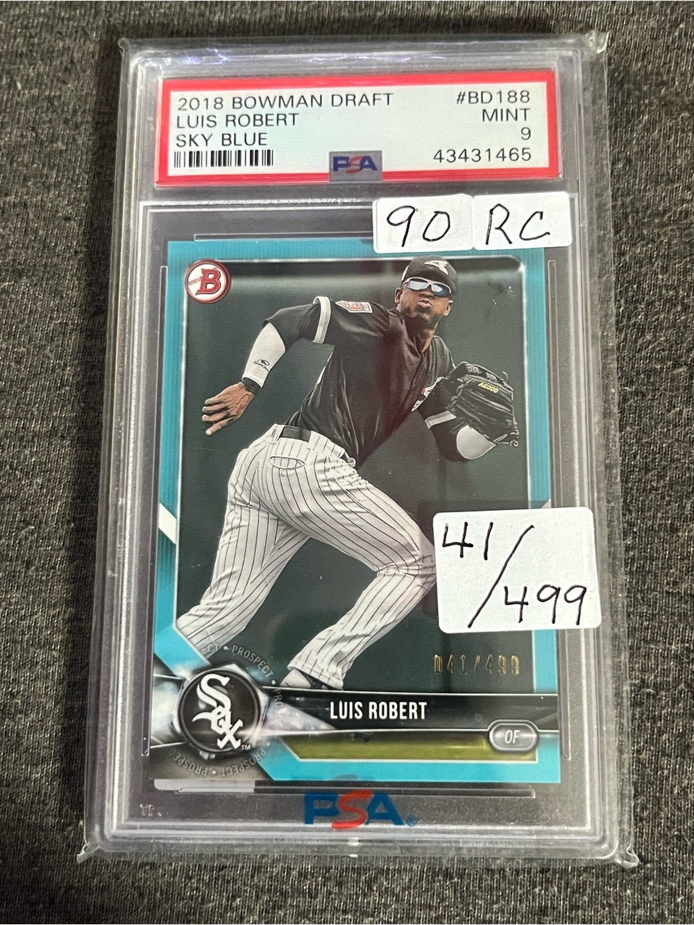 2018 Draft Luis Robert Sky Blue Rookie Card - PSA Graded